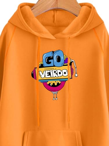 Image of Veirdo Cotton Fleece Regular Fit Full Sleeve Hooded Sweatshirt Front and Back Graphic Printed Jumper Hoodie for Men