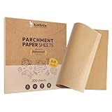 Katbite 200 Pcs Parchment Paper, 8 x 8 Inch Unbleached Baking Paper, Oil Resistant & Easy Clean, Non-Stick Precut Parchment Paper Sheets for Baking Square, Cooking, Air Fryer [Balance Series]