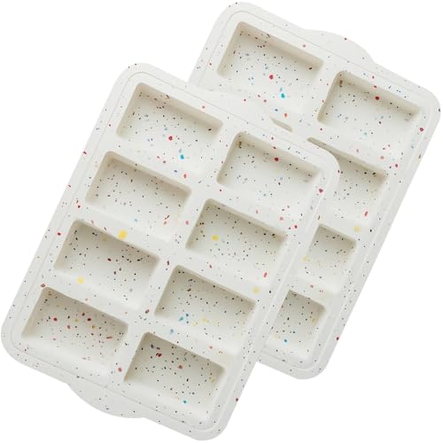 AVIDON Silicone Mini Loaf Pans Nonstick silicone baking molds for baking small cakes loaf bread 8 Cavity small Meatloaf Pans 2 packs