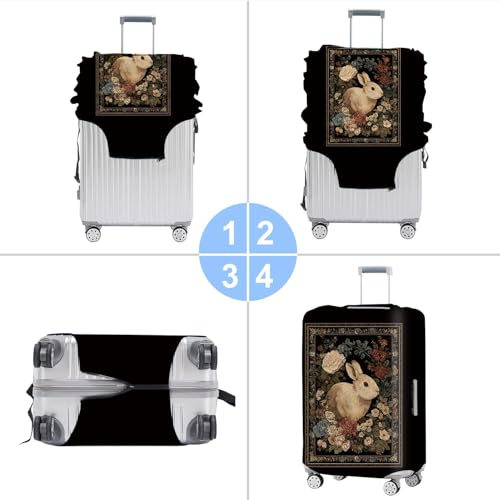 THISFIND Luggage Cover - Vintage Floral Rabbit Design, Artistic and Elegant Suitcase Protector for 28"-30" Luggage, Durable & Stylish Travel Accessory,L by THISFIND - Used condition - Image 5