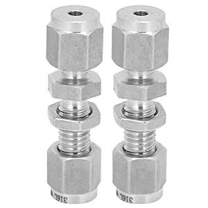 Fitting Bulkhead Connector, Safe Bright Hydraulic Compression Bulkhead for Gas Pipes for Oil Pipes for Professional Use for General Purpose(?3)