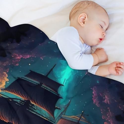 Manta de forro polar para sofá grande lavable con estampado pirata 4
