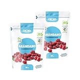 OKKO Arándano Deshidratado Orgánico Sin Azúcar, 50 g (2 Pack)