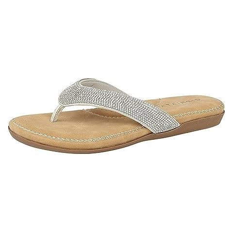 Cipriata Ladies Silver Diamante Sandals Cover
