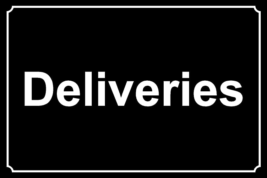 Deliveries Safety Sign - Self Adhesive Sticker (200mm x 150mm)