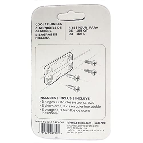 Igloo 24012 Plastic Hinges for Ice Chests (1-Pair), White, Standard Size, Contain UV Inhibitors - image 6