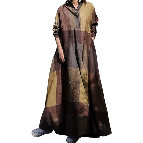 Robe en lin de coton haut de gamme style ethnique rétro à manches amples
