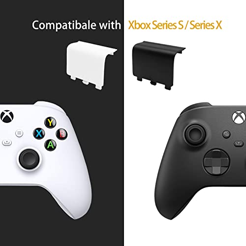 KELIFANG Replacement Battery Cover Door Compatible with Xbox Series X, Xbox Series S Controller (2020), Battery Back Shell Repair Part Compatible with Xbox Wireless Controller (Black, White) - Thumbnail 2