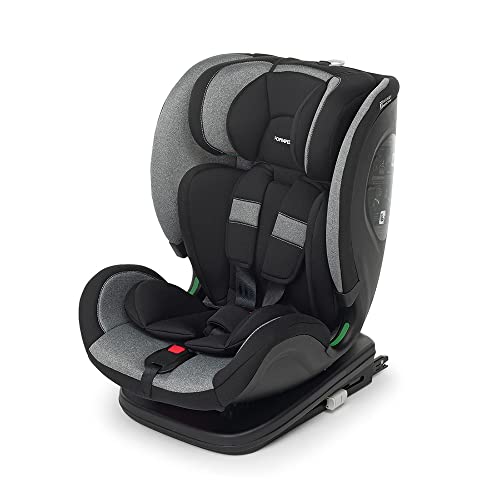 Foppapedretti Seggiolino Auto Reklino I-Size, per bambini da 76 a 150 cm di altezza, 15mesi-12 anni, conforme ECE R129, Fissaggio Dualfix (Isofix e non), Safe Body Protection, Comfort Kid Pad, Carbon