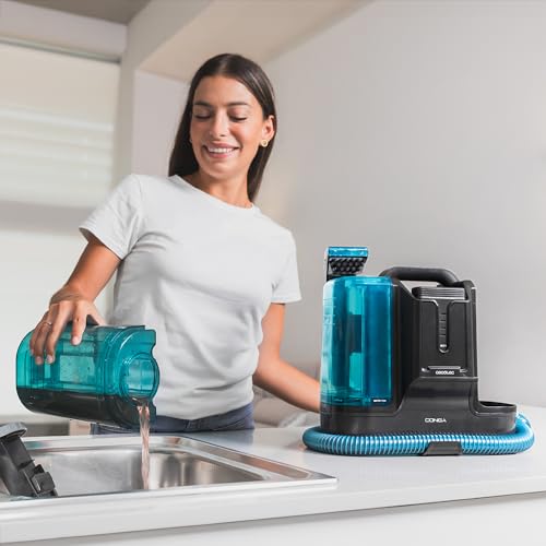 Cecotec Kabelloser Polster- und Teppichreiniger Conga Carpet&Spot Clean Infinity. 150W, 2 austauschbare Batterien, 60 Minuten Laufzeit, Wasserzerstäuber und Fensterreinigungszubehör