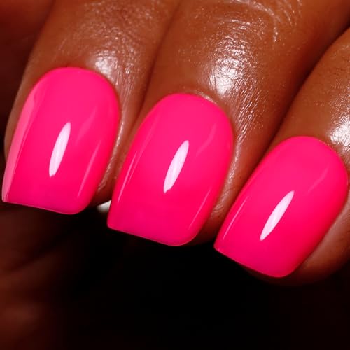 Ozzeal Neon Gel Polish 0.5 Fl Oz Hot Pink Gel Nail Polish Neon Pink Spring Summer Soak Off LED UV Gel Nail Polish Starter Manicure Salon DIY Nail Gel Polish