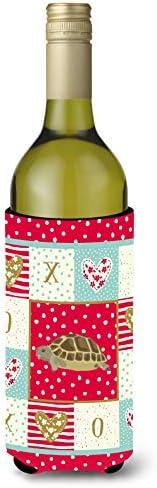 Caroline's Treasures CK5536LITERK Turtle Wine Bottle Hugger, Red Bottle Cooler Sleeve Hugger Machine Washable Collapsible Insulator Beverage Insulated Holder image 2