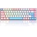 60% mechanische Mini-Tastatur, kompakt 68 Tasten, USB C, kabelgebunden, RGB-Tastatur, 18 Chroma Rainbow Hintergrundbeleuchtung, tragbar, kompatibel mit PS4, Xbox, PC, Laptop – Pink/Blauer Schalter