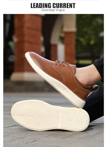 Men's Casual Oxfords Fashion Sneakers Leather Comfortable Lace-Up Dress Shoes Business Formal Loafers Shoes3