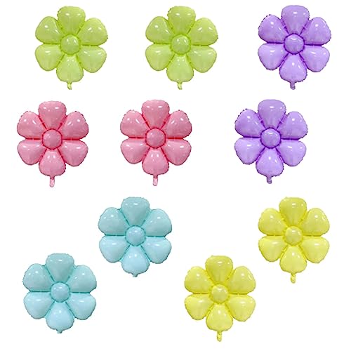 10 Pcs Daisy Balloons Flower Theme Party Supplies Flower Aluminum Foil Balloons Birthday Wedding Baby Shower etc Party Decoration