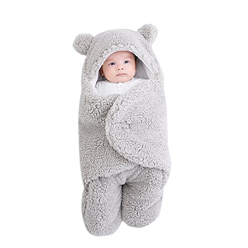 Intoto Babyhero Baby Swaddle Blanket, 0-3 Months Newborn Wrap Sleepsack With Hood For Head-To-Toe Comfort – Gender Neutral Wearable Blanket 3-Ply Cotton And Wool Design ( Gray ) #TOP1