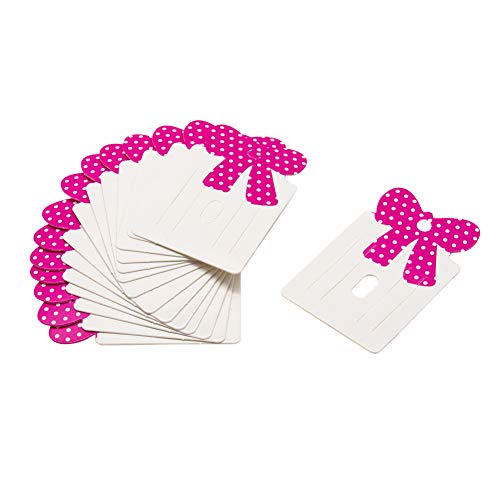AUEAR, Set of 200 Lovely Hair Bows Display Cards Bowknot Hair Clip Cards for DIY Craft Hair Clip Accessories