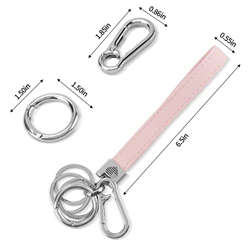 Gaoshixw Genuine Leather Keychain Universal Wristlet Keychain, Key Chain For Men And Women Car Accessories (Light Pink) #TOP6