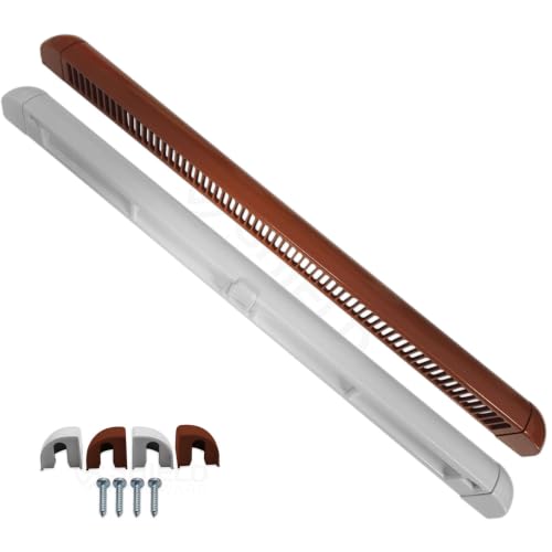 Image of Window Trickle Vents - Reduces Condensation, Damp & Steam - Complete Replacement Kit for uPVC, Wood & Aluminium Tan - White 400mm