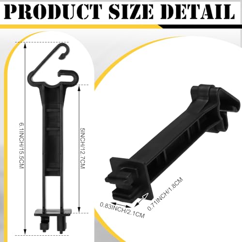 Image of Pangda 45 Pcs 5 inch Snap Type Insulator Electric Fence T Post Insulators Extended Snug Fitting T Post Electric Fence Wire Clips for Agricultural and Ranchers (Black)