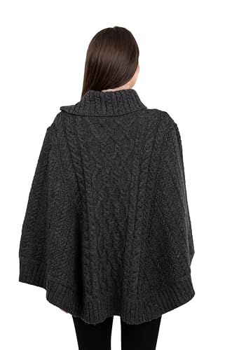 SAOL Pregnancy Ladies Poncho 100% Merino Wool, Cowl Neck Zipper, Made in Ireland3