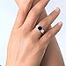 Gem Stone King 3.50 Cttw Created Sapphire and Moissanite 3 Stone Engagement Ring For Women | 925 Sterling Silver | September Birthstone | Cushion 8MM | Available in Size 5,6,7,8,9