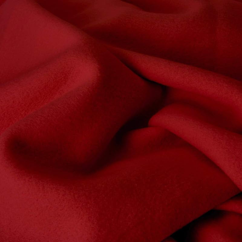 Image of 220 GSM Polar Fleece Double Bed Lightweight Plain Blanket for All Season Travel & Camping, 90x90Inch, Maroon