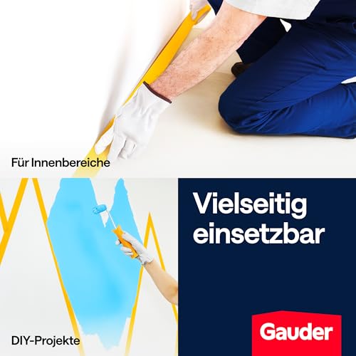 GAUDER Goldband Malerkrepp aus Premium-Washi für präzise Farbkanten - Maler Klebeband rückstandsfrei - Kreppband und Abdeckband - Malerband Masking Tape - Abklebeband Maler (3 Rollen - 24 mm x 50 m)