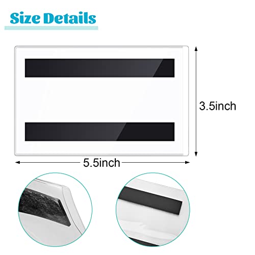 Ctosree 50 Pcs Magnetic Label Holder 5.5 x 3.5 Inches Pallet Rack Sign Holder Clear Plastic Protectors Magnetic Data Card Holders File Cabinet Labels for Metal Racks and Shelves Window