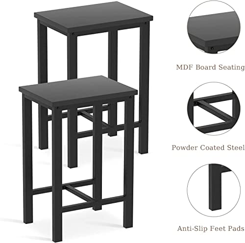 Tantohom Dining Table Set For 4, Space Saving Kitchen Table And Chairs For 4, 5 Pieces Bar Table And Chairs Set, Industrial Bar Height Table With 4 Stools For Pub, Living Room, Breakfast Nook, Black #TOP7