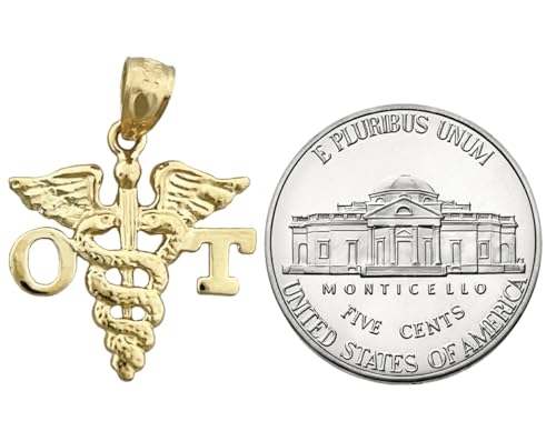 14K Gold OT Occupational Therapist Caduceus Charm3
