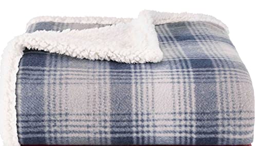 Eddie Bauer Brushed Throw Blanket Reversible Sherpa & Brushed Fleece, Lightweight Home Decor For Bed Or Couch, Nordic Midnight #TOP2