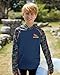 BesserBay Kids Navy Dinosaur UV Protection Rashguard Top Quick-Dry Hooded Swimming Top for Big Boys 11-12 Years