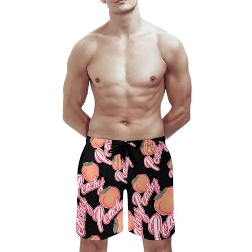 Peach Fruit Men's Swim Trunks Quick Dry Board Shorts Hawaiian Beach Shorts With Pocket2
