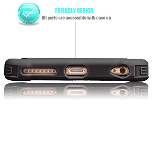 Tekcoo Iphone 6S Case, Iphone 6 Sturdy Case,[Tmajor] For Iphone 6 / 6S (4.7 Inch) Case Shock Absorbing Impact Defender Slim Cover Shell W/Plastic Outer & Rubber Silicone Inner [Black/Black] #TOP3