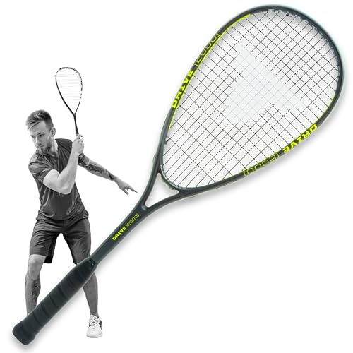Talbot-Torro Squashschläger Drive 2000 - Leichter Allround-Schläger - Für Einsteiger & Freizeit - Graphit-Composite Rahmen - besaitet & spielbereit
