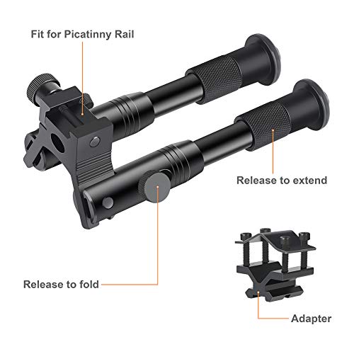 Feyachi 3 in 1 Tactical Rifle Bipod + Rail Mount Adapter + Barrel Clamp Einstellbare Höhe von 6,3\ bis 6,9\ für die Jagd