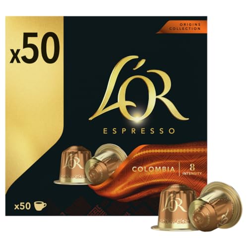 L'OR Espresso Café Cápsulas Colombia | Intensidad 8 | 50 Cápsulas Compatibles Nespresso