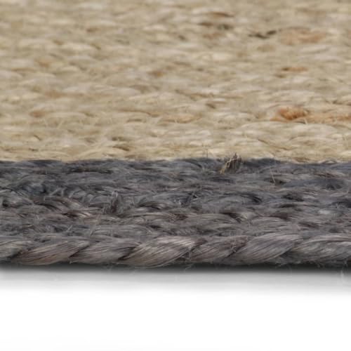 Tapis en jute pour salon résistant bicolore protège sol 120cm