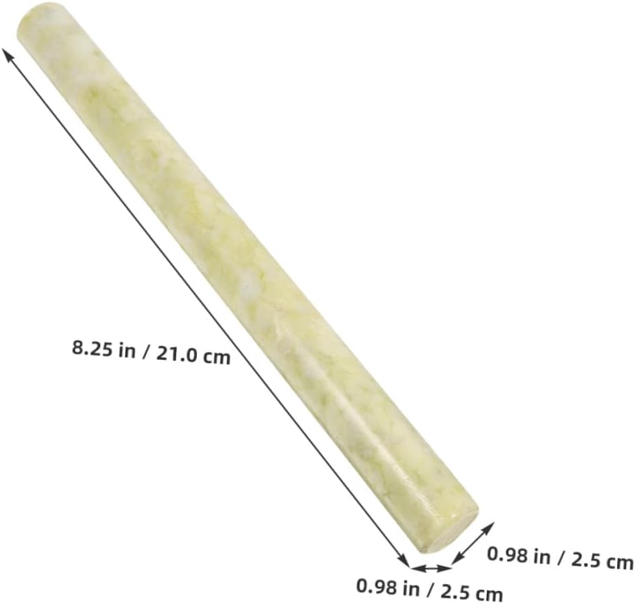 Jade Rolling Pin Dough Roller 21cm Long Kitchen Rolling Rod for Baking Pizza and Noodles Dough Baking Tool