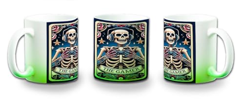 MERCHANDMANIA Taza con degradado Verde carta tarot graciosa meme