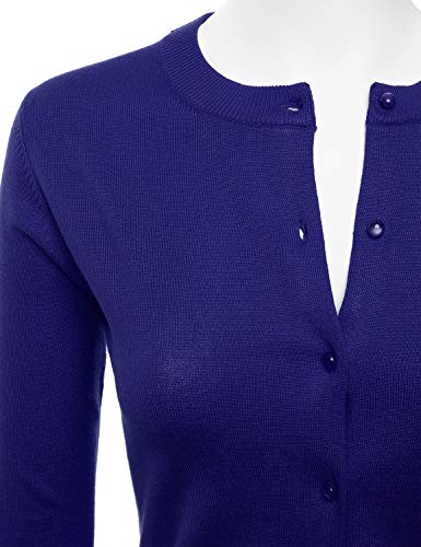 Image of LALABEE Women's Crew Neck Gem Button Long Sleeve Soft Knit Cardigan Sweater