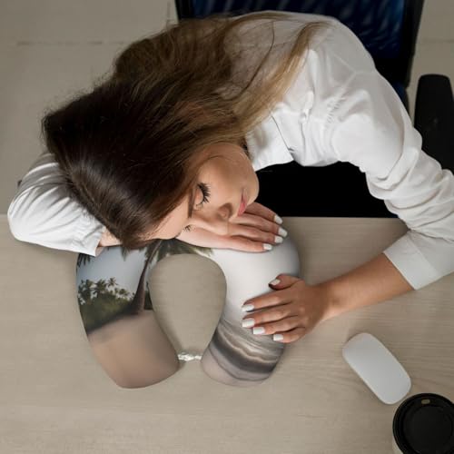 Almohada de viaje de espuma viscoelástica negra miniatura 7