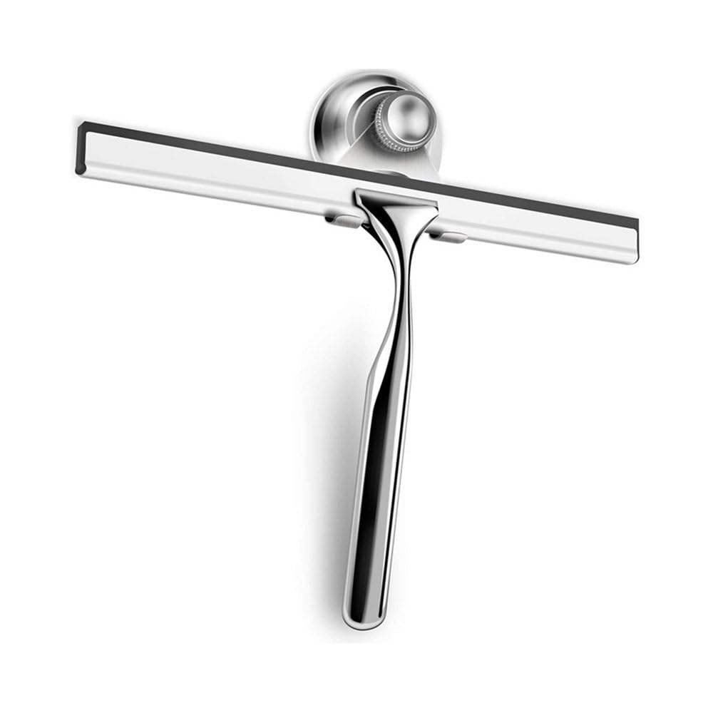 Stainless Steel Shower Scraper Shower Mirror Squeegee Antiskid Handle Corrosion Resistance for Bathroom Tool,Silver,Style A,Silver-Style C