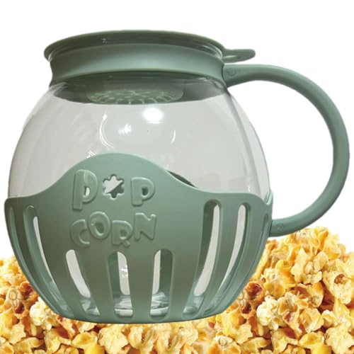 Popcorn Machine, 2.25qt Borosilicato Glass Popcorn Maker, Air Popper Pot with Heat-Resistant Bowl (Dishwasher Safe), Easy Snack Preparation for Home & Pares