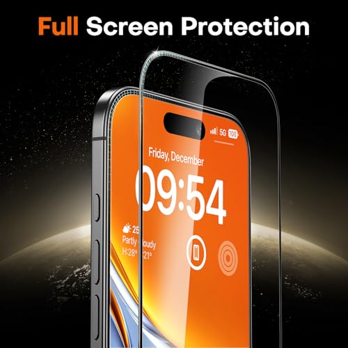 Image of TOCOL for iPhone Air Screen Protector 6.5 inch 9H Hardness Military Grade Shatterproof HD Tempered Glass Full Coverage Easy Installation 2 Pack