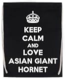 Chiusura con coulisse Keep Calm And Love Asian Giant Hornet Borsa Sportiva con Coulisse Nero Drawstring Sport Bag