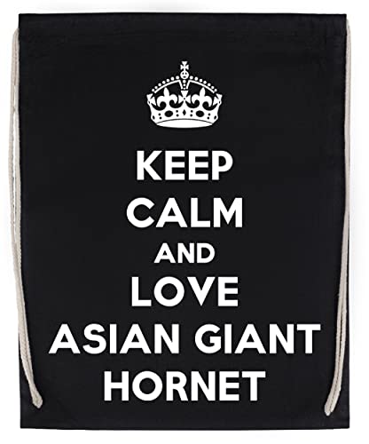 Chiusura con coulisse Keep Calm And Love Asian Giant Hornet Borsa Sportiva con Coulisse Nero Drawstring Sport Bag