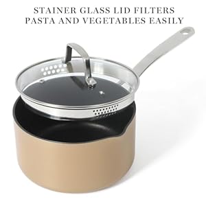 Martha Stewart 12 Piece Heavy Gauge Aluminum Hard Anodized Premium Nonstick Cookware Set Induction Safe Copper wBlack Interior