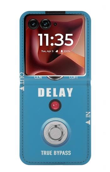 Housse en cuir Motorola Razr 50 Ultra au design vintage de guitare